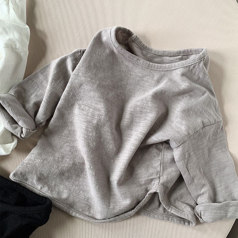 Children'S Bamboo Cotton Long-Sleeved T-Shirt New Boys And Girls Baby Korean Base Shirt Children'S All-Match Top - Image 1