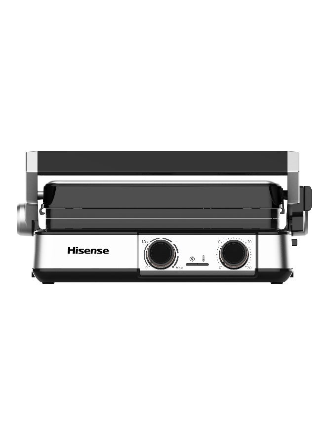 Hisense 2000w Sandwich Maker, 2 Slides Reversible Plate, Adjustable Temperature, Lock System for Easy Storage, Non-stick Coating Plate, 180°Open Grill (H181CG01 Black) 2000 W H181CG01 Black - Image 4