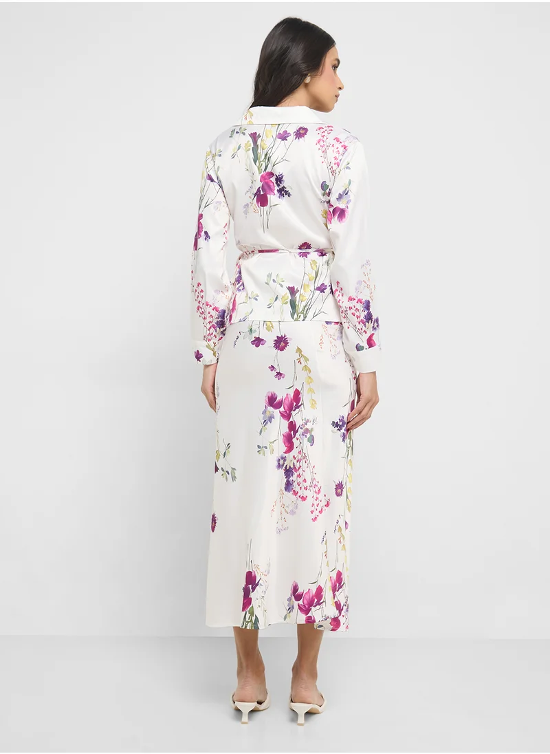 ايلا Floral Print Top & Skirt Set
