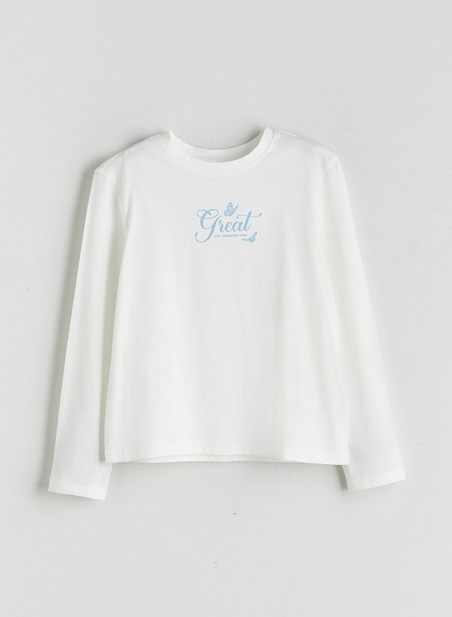 ال سي وايكيكي تيشيرت بناتي برقبة مستديرة - Image 1