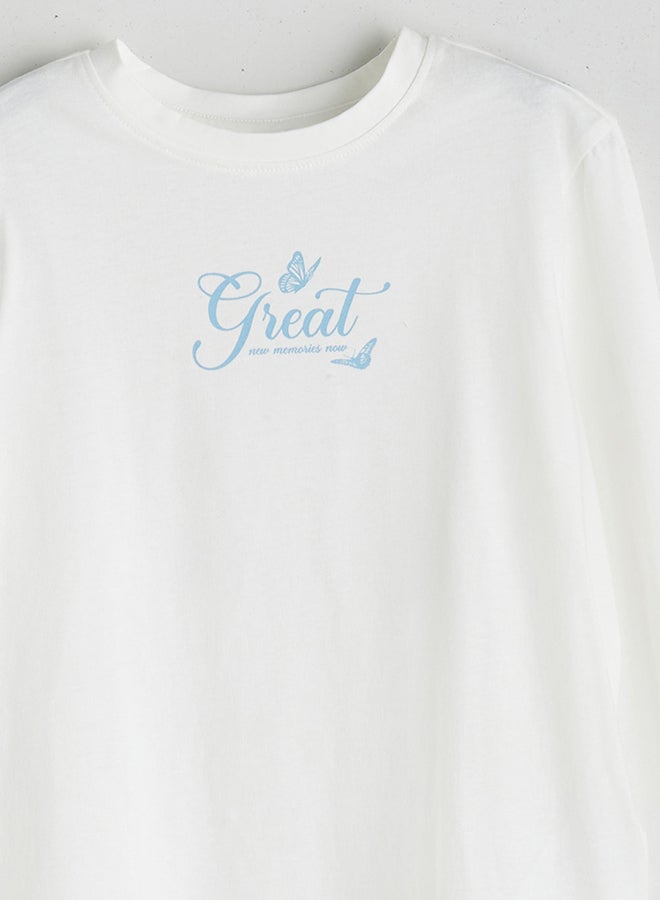 ال سي وايكيكي تيشيرت بناتي برقبة مستديرة - Image 3