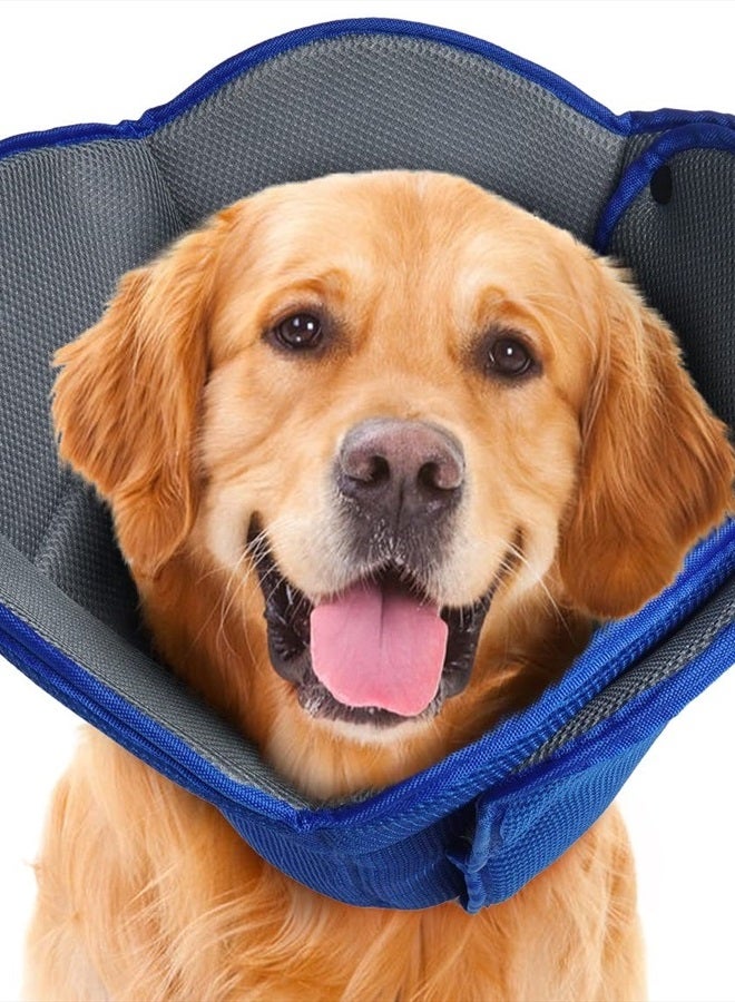 Dog Cone for Dogs After Surgery, Comfy Soft Dog Cones for Large Medium Small Dogs Cats, Adjustable Protective Dog Recovery Collars & Cones Alternatives to Prevent Pets from Licking Wounds,L