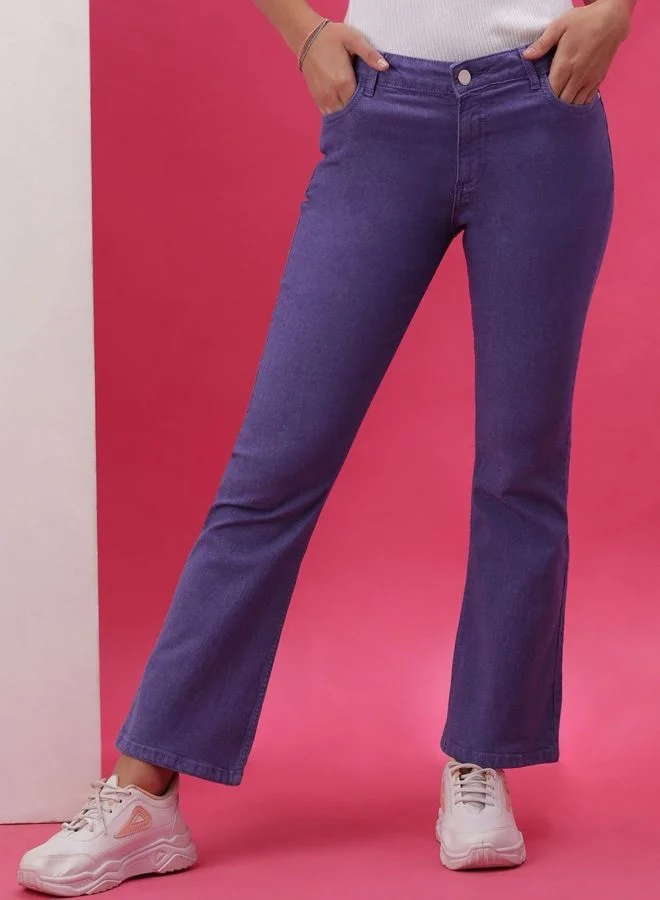 Women Bootcut Solid High Rise Jeans
