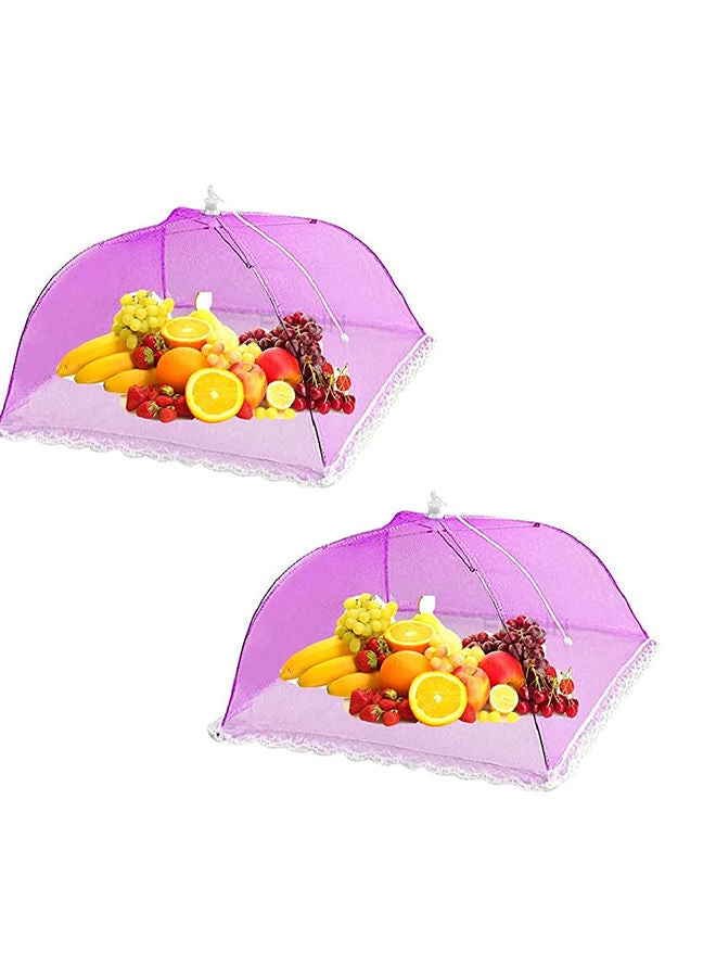 O Ozone Mesh Food Cover Tent [ Large Size ] Umbrella Food Cover [ Avoid flys and insects flying into your food ] [ Indoor and Outdoor Use ] [ Camping Utensil ] Pink (Pack Of 2) - Image 1