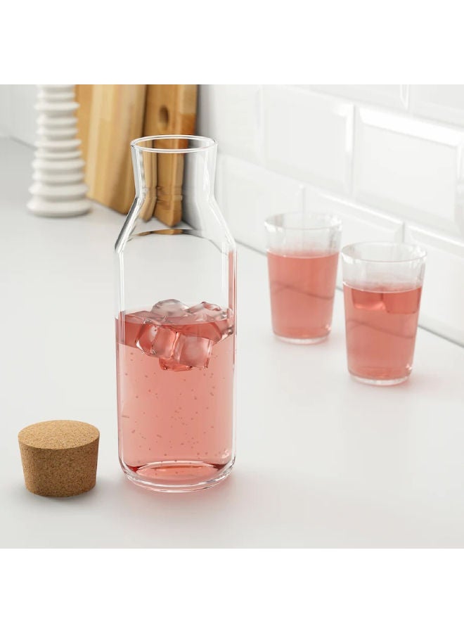 Carafe With Stopper Glass Cork Clear - Image 3