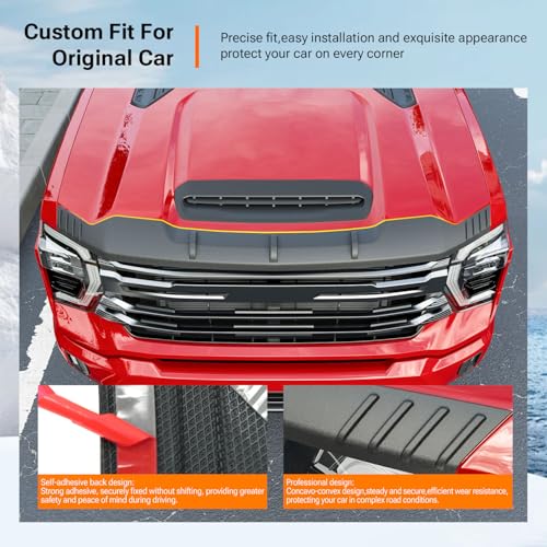 powoq Hood Protector Compatible with 2020-2026 Chevy Silverado 2500HD 3500HD Deflector Upgraded TPE Shield Hood Deflector Replacement for 2020-2026 Chevy Silverado Accessories - Image 2
