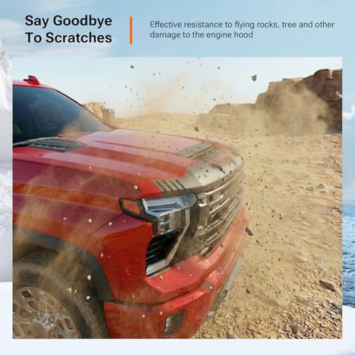 powoq Hood Protector Compatible with 2020-2026 Chevy Silverado 2500HD 3500HD Deflector Upgraded TPE Shield Hood Deflector Replacement for 2020-2026 Chevy Silverado Accessories - Image 4