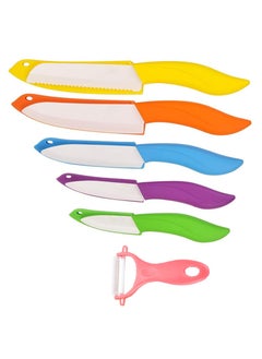 Ceramic Knife Set 6 Piece Ceramic Knives Colored with Cover Kitchen Knife Set include Peeler 3 inch Paring Knife Bread knife 6 inch Small Chef Knife