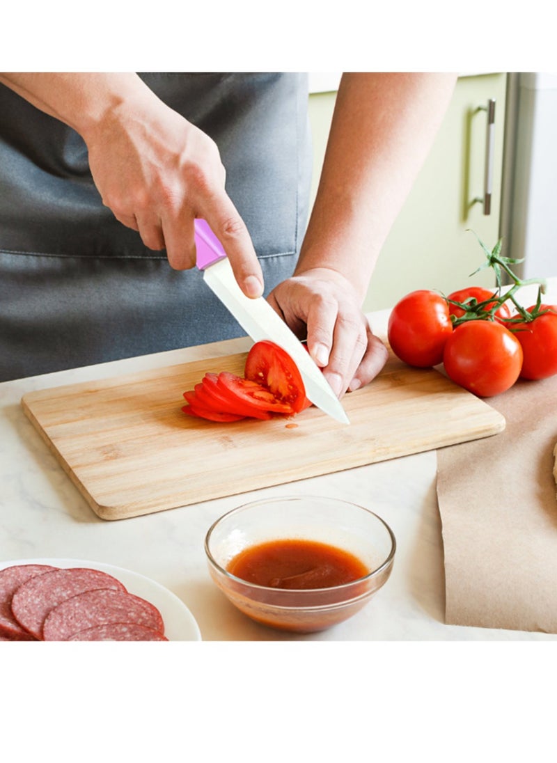 Astylway - Ceramic Knife Set 6 Piece Ceramic Knives Colored with Cover Kitchen Knife Set include Peeler 3 inch Paring Knife Bread knife 6 inch Small Chef Knife - Image 1