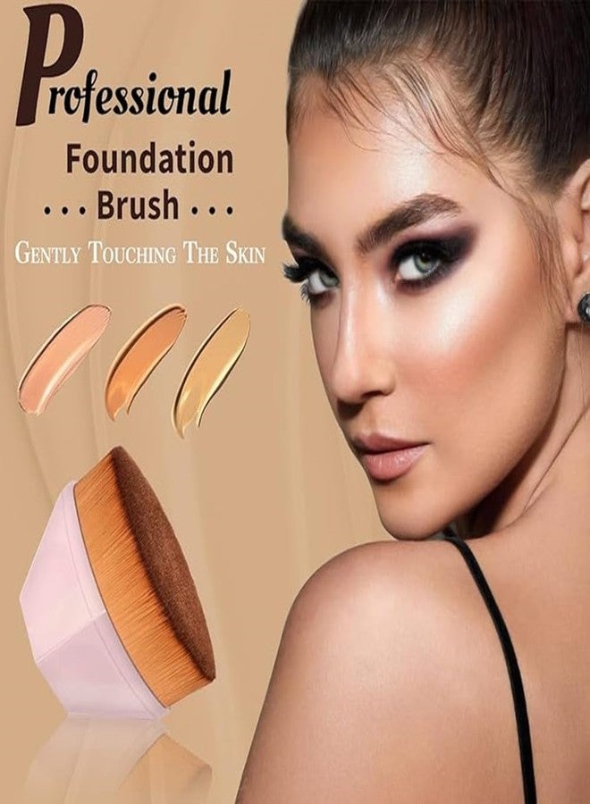 Stadash Foundation Brush for Face Makeup - Kabuki Brush for Liquid, Cream, Powder Blending Brush for Flawless Finish - Compact Flat Top Face Brush with Protective Case (Pink) - Image 5