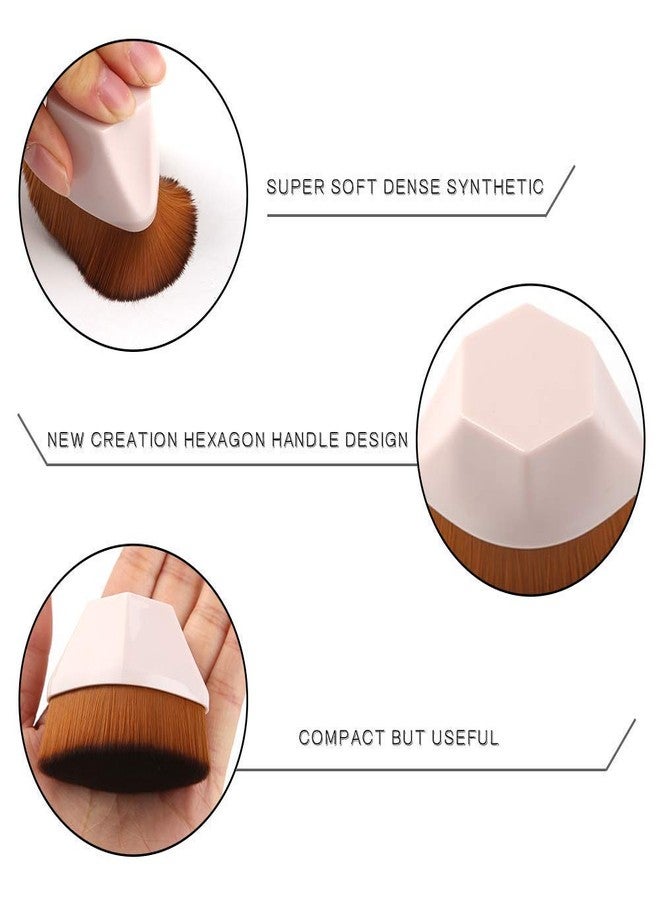 Stadash Foundation Brush for Face Makeup - Kabuki Brush for Liquid, Cream, Powder Blending Brush for Flawless Finish - Compact Flat Top Face Brush with Protective Case (Pink) - Image 4