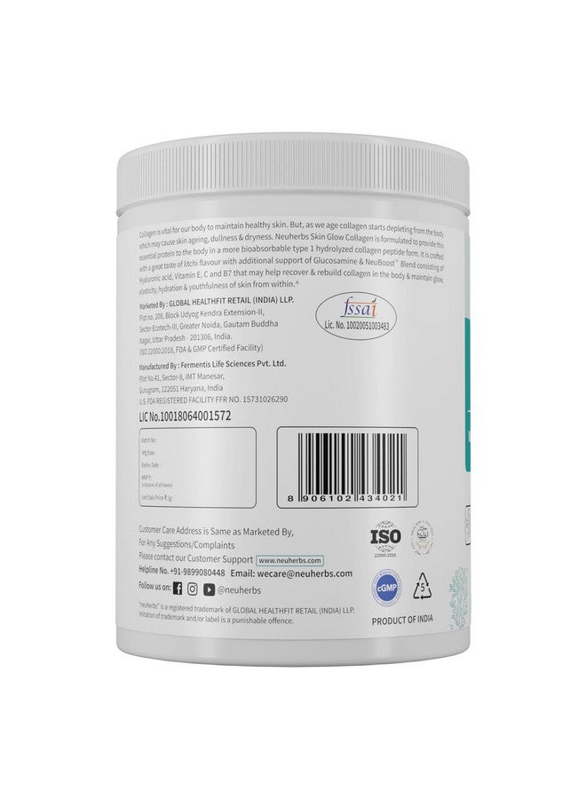Neuherbs Collagen Supplement - 200 Gram, Litchi Flavour |Skin Glow Marine Collagen Powder for Women & Men | Collagen with Hyaluronic Acid, Vitamin E & C, Biotin | Supports Glowing & healthy skin. - Image 3
