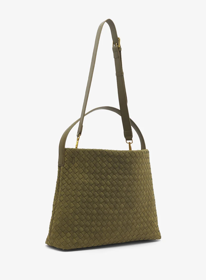 ELLA Suede Woven Textured Tote Bag