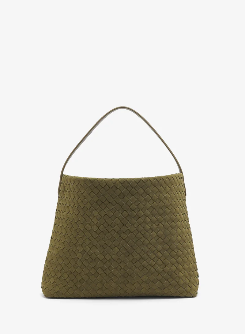 ELLA Suede Woven Textured Tote Bag