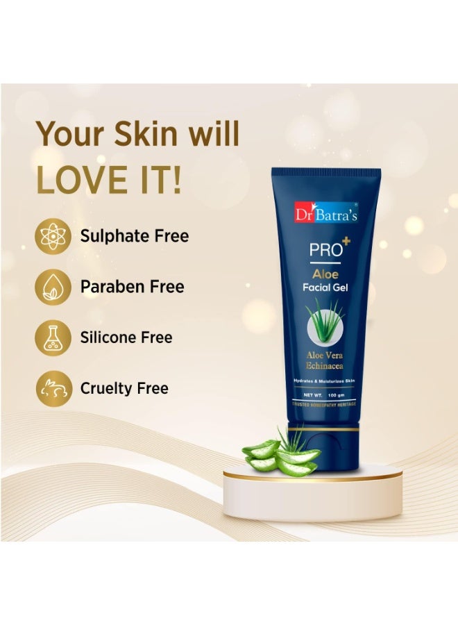 Dr Batra's Dr Batra’s PRO+ Aloe Facial Gel 100g for Deep Hydration, Soothing Skin Care, Non-Sticky Formula for All Skin Types - Image 3