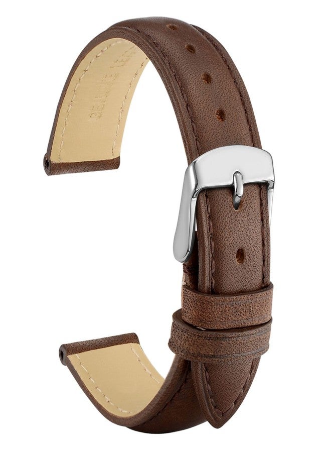 WOCCI Watch Bands 20mm Brown Leather Strap Vintage Series Replacement (Dark Brown with Tone on Tone Seam) - Image 1