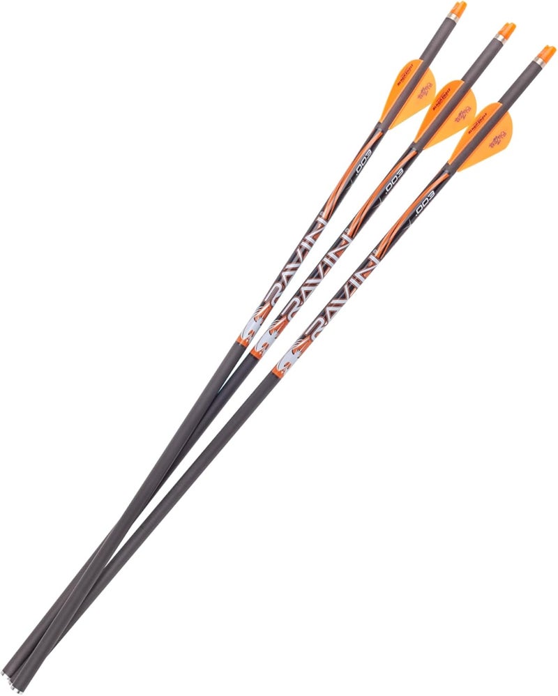 RAVIN R133 Match Weight Lighted .003-Carbon Crossbow Arrows 20" 3-Pack - 400 Grain Lighted Nock Technology Crossbows Only (Except R500/R470/R18) - Image 1