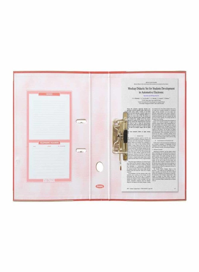 Anupam Attractive Lever File | N13 A4 Size | U-Shaped Clip Binder Box | 100% Recycled Lightweight Sturdy Board with Robust Textured Cover| Finger Grip Hole | Office & Home (Multicolour, Pack of 4) - Image 4