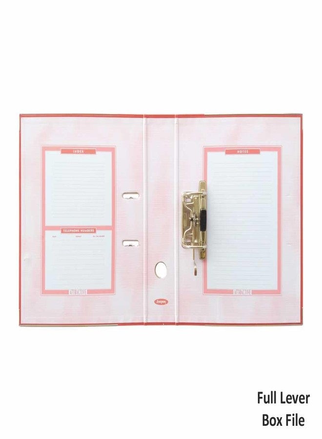 Anupam Attractive Lever File | N13 A4 Size | U-Shaped Clip Binder Box | 100% Recycled Lightweight Sturdy Board with Robust Textured Cover| Finger Grip Hole | Office & Home (Multicolour, Pack of 4) - Image 3