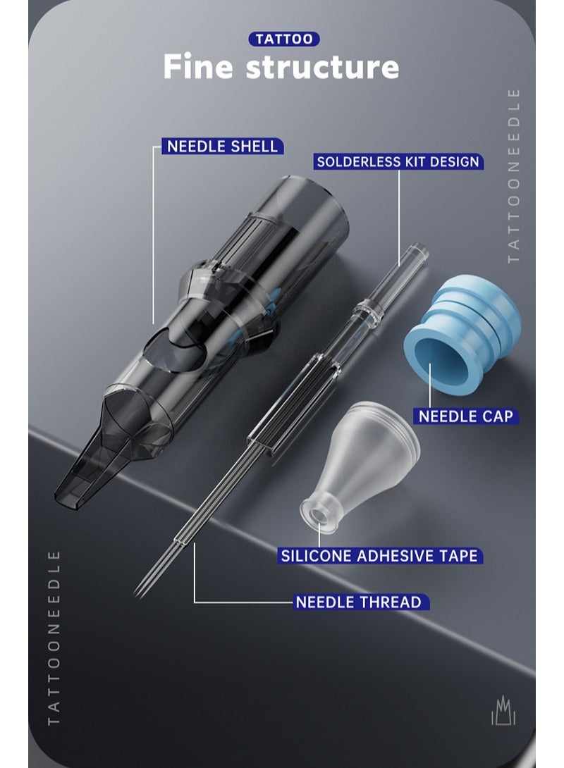 HaLunhi 10-Piece Tattoo Needle Box Needles with Laminated Rubber for Stability，Tattoo Pen Backing Needles，Round Backing Needles Disposable Needles，Individually Packed，Compatible with All Pen Tattoo Machines (1207RL) - Image 4