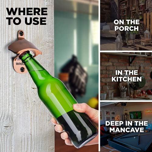 MAGCAP Outdoor Bottle Opener Wall Mounted - Style Magnetic Beer Bottle Opener that Catches Caps - Easy to Install and Incredibly Convenient - Image 5