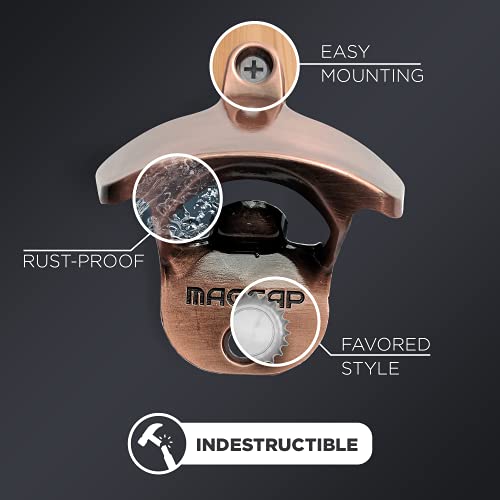 MAGCAP Outdoor Bottle Opener Wall Mounted - Style Magnetic Beer Bottle Opener that Catches Caps - Easy to Install and Incredibly Convenient - Image 3