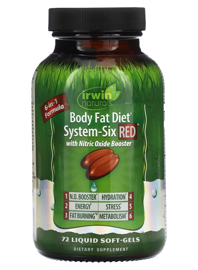 Body Fat Diet System-Six Red 72 Liquid Soft-Gels