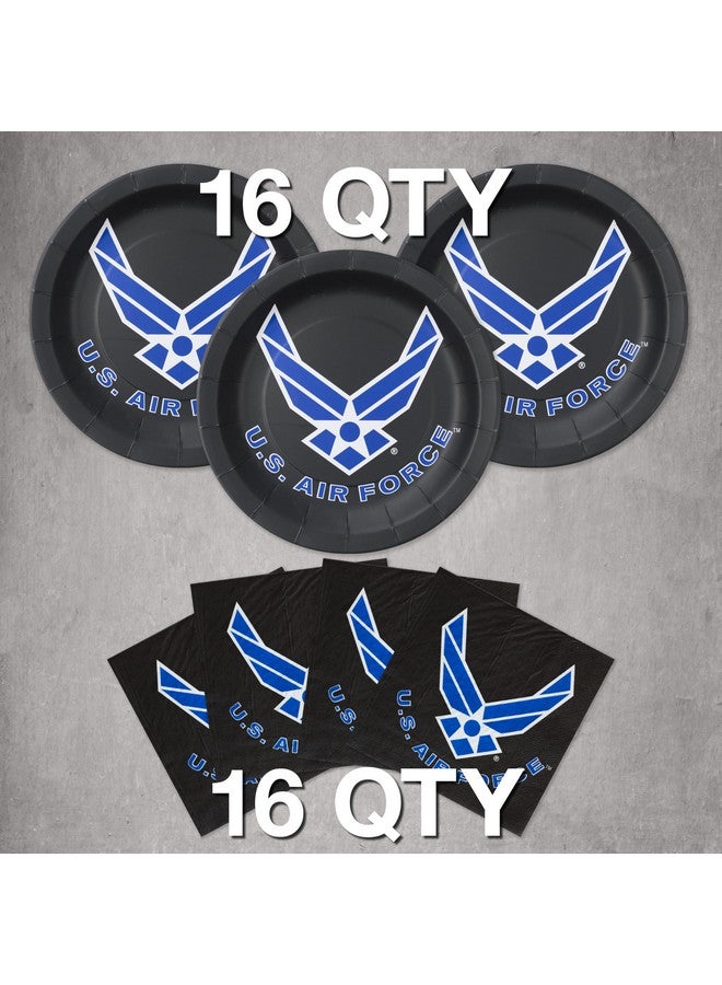 Havercamp Havercamp Official U.S. Air Force Party for 16 guests; includes 16 ea. Lg. 9” Plates and Napkins in the Official U.S. Air Force Logo  - Image 2