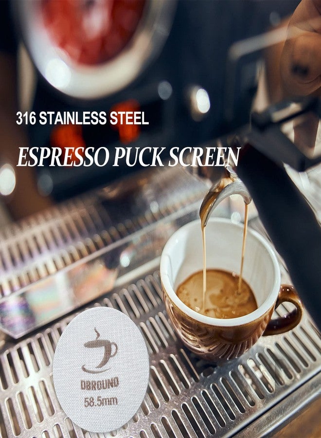 DBROUND 58.5mm Espresso Puck Screen - 2 Packs 1.7mm Thickness 150μm Espresso Puck Screen with Walnut Holder,Reusable Stainless Steel Replacement Part Compatible with 58mm Portafilter Series Espresso - Image 4