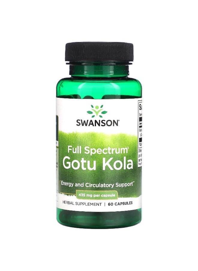 Swanson, Full Spectrum Gotu Kola, 435 mg, 60 Capsules