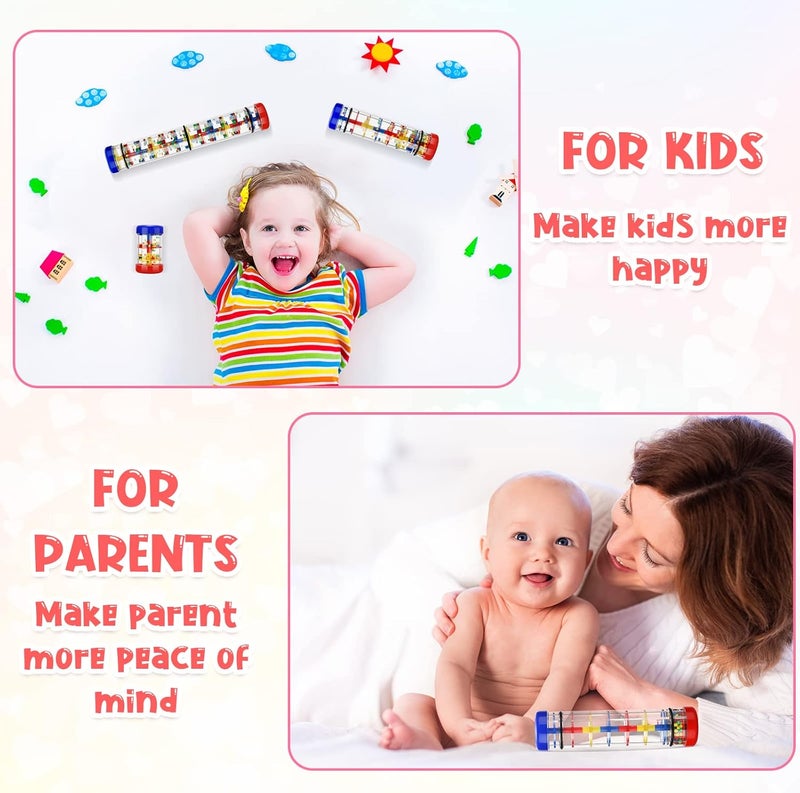 Leitee Leitee 3 Pieces Rainmaker Rain Stick for Baby Shaker Sensory Auditory Musical Instrument Rattle Tube Plastic Toy for Boys and Girls 4 Inches 8 Inches 12 Inches One Each Size - Image 5