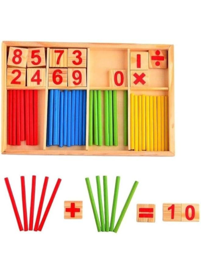 Kid's Wooden Count Sticks Math Toys