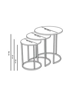 LHFHOMT LHFHOMT Nesting Tables Set of 3 Pieces, Round Coffee table, Ceramics Glass Top, Strong Gold Metal Frame for Living Room,,Sofa Side  - Image 3