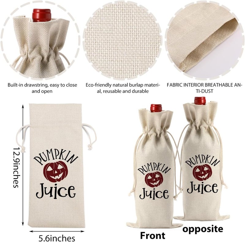 FBCCZEY Funny Halloween Wine Bag - Decor, Party & Birthday Gifts for Women, Men & Friends - Pumpkin Juice Wine Bag - Image 1