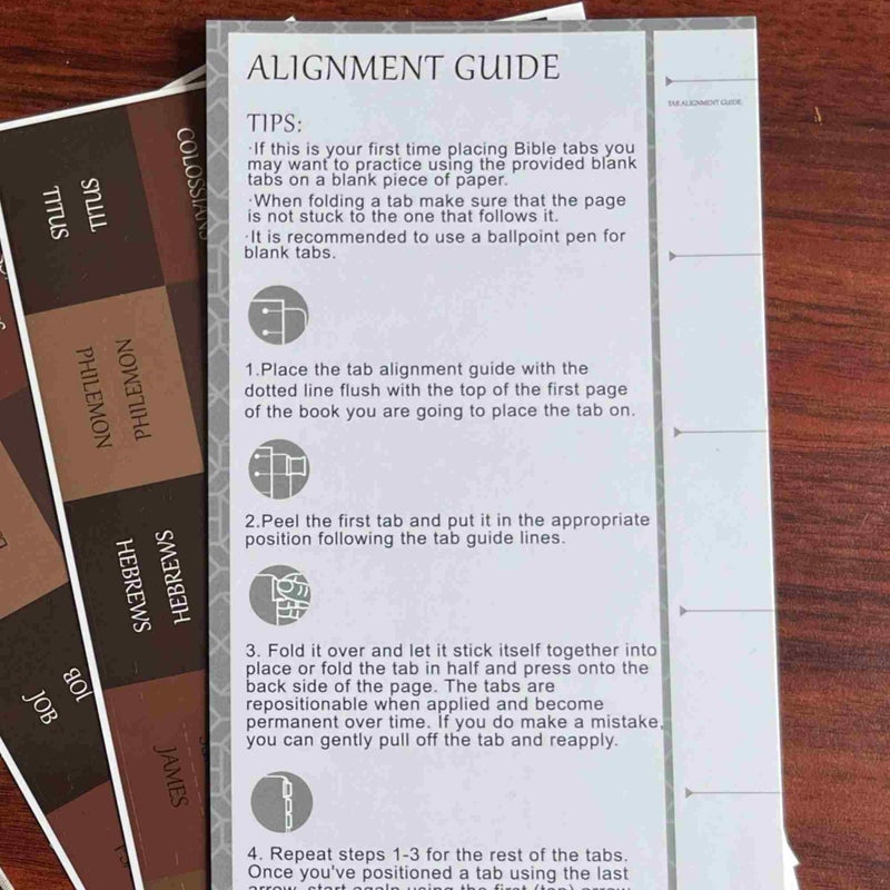 Thinkor Reposition Laminated Bible Tabs, Large Print Stickers, Easy to Read & Apply Bible Tabs for Women & Man (Earthy Brown) - Image 2