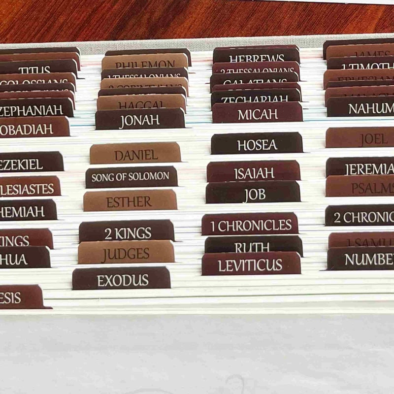 Thinkor Reposition Laminated Bible Tabs, Large Print Stickers, Easy to Read & Apply Bible Tabs for Women & Man (Earthy Brown) - Image 5