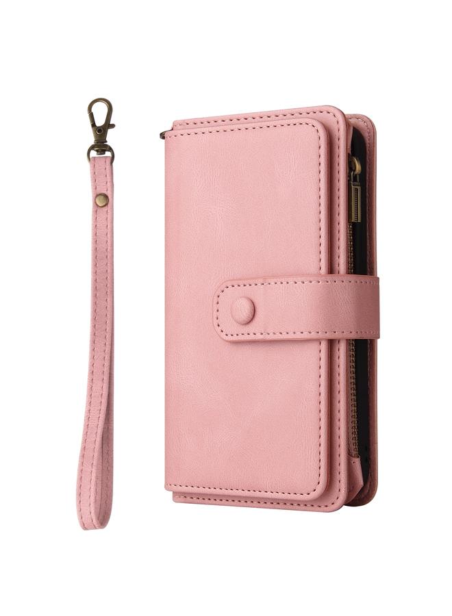 S-TOP Case For iPhone SE 2022 / SE 2020 / 8 / 7 Skin Feel PU + TPU Horizontal Flip Leather Case with Holder & 15 Cards Slot & Wallet & Zipper Pocket & Lanyard - Image 2