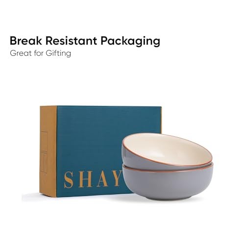 Shay Grey Ivory 900ml Each18cm, 2 Pieces, | Dishwasher & Microwave Safe |Glossy Finish Stoneware Ceramic Bowl for Snacks, Rice,Fruits, Salad | Maggi Bowl (Blate - Grey Ivory) - Image 4