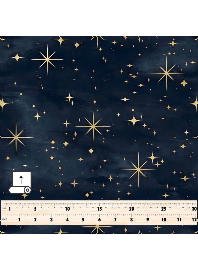 Vellato Al Lail Aramny Silk Fabric By The Yard Gold Stars Design Jalabiya Makhweer Dressmaking 58 Inches Width Luxurious Feel - Image 4