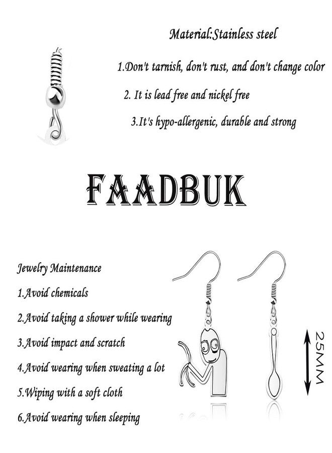 FAADBUK Cartoon Series Inspired Gift Rusty Spoons Charm Cartoon Movie Earring for Her (Rusty Spoons Earring) - Image 2