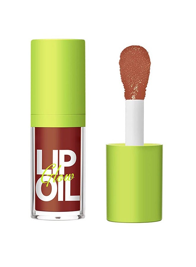 JOVIALITY Big Brush Head Lip Oil, Ultra-Hydrating & Nourishing, Smooth Glossy Finish Lip Glow Oil, Shiny and Vegan Tinted Lip Gloss, Non-Sticky Formula(REBORN) - Image 1
