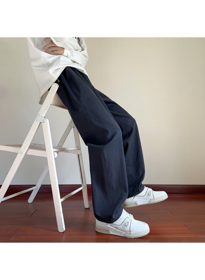 Tonlion  Autumn Winter Men's Woven Solid Basic Straight Casual Pants - Image 2