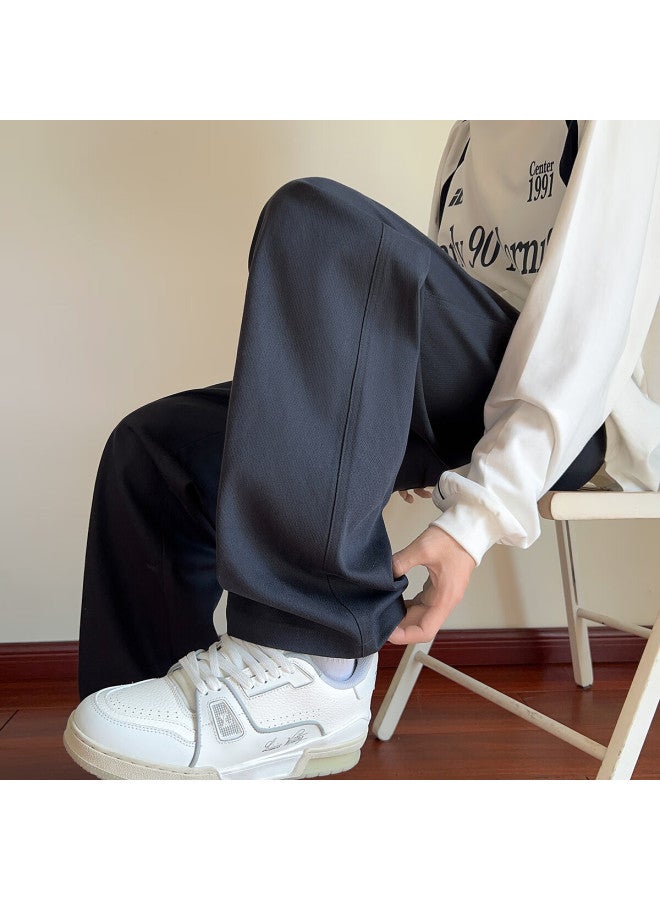 Tonlion  Autumn Winter Men's Woven Solid Basic Straight Casual Pants - Image 3