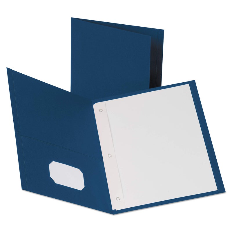 Oxford Two-Pocket Portfolios w/Fasteners, Blue, Letter Size, 10 per Pack, (57772)