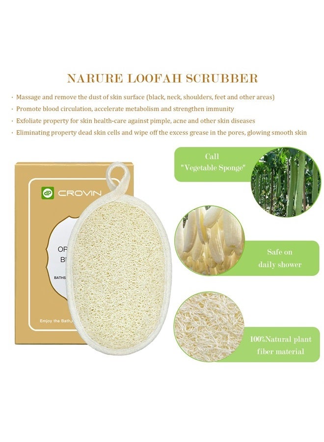 Crovin Loofah Pads - Exfoliating Loofah Body Scrubber 100% Natural Bath Sponge for Men and Women's SPA - 6 Count Gifts Luffa Package,Perfect for Bath Shower - Image 4