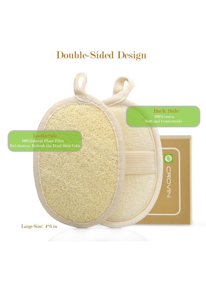 Crovin Loofah Pads - Exfoliating Loofah Body Scrubber 100% Natural Bath Sponge for Men and Women's SPA - 6 Count Gifts Luffa Package,Perfect for Bath Shower - Image 3