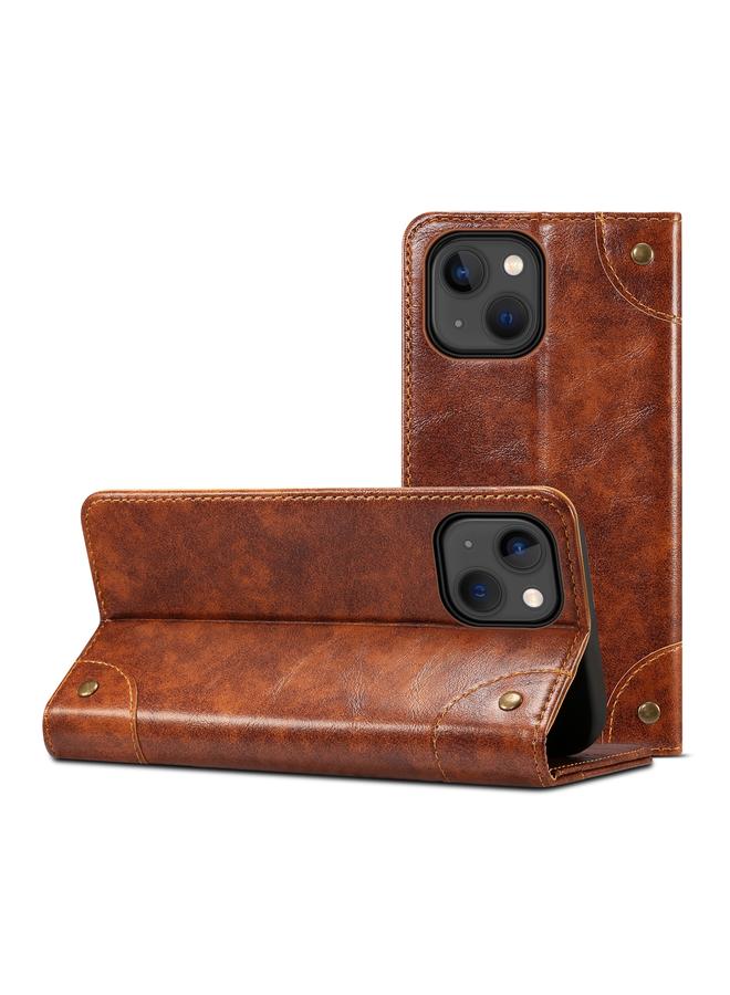 سوتين جراب هاتف iPhone 15 من الجلد بمشبك وملمس جلد العجل الباروكي - Image 3