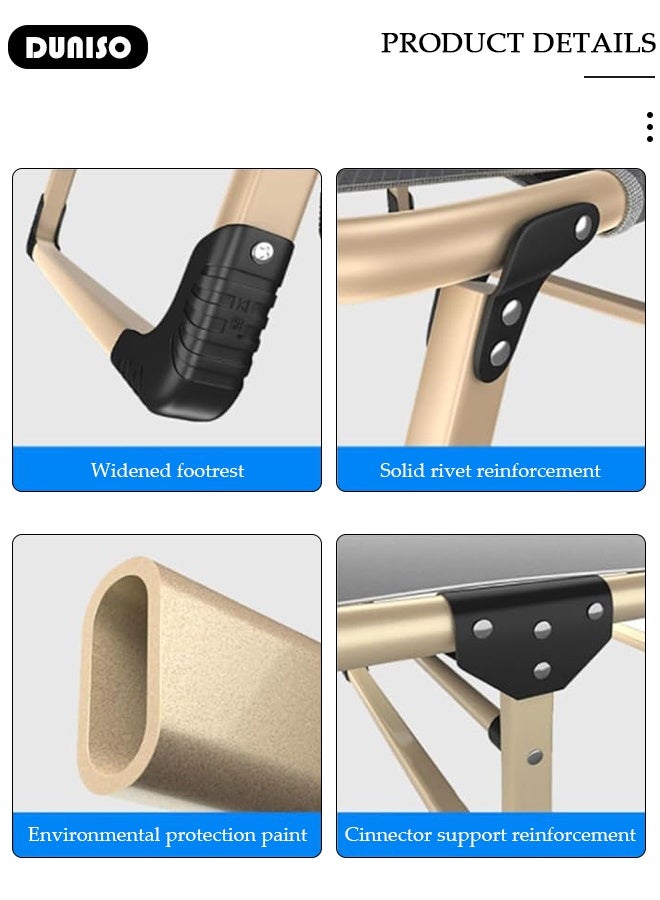 DUNISO Folding Camping Cot for Adults with Mattress Adjustable 4-Position Portable Folding Camping Bed Sleeping Cot with Pillow Lightweight Cots for Camping Home Office Nap - Image 4