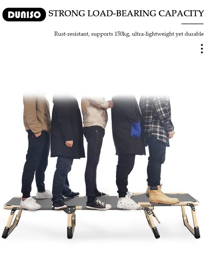 DUNISO Folding Camping Cot for Adults with Mattress Adjustable 4-Position Portable Folding Camping Bed Sleeping Cot with Pillow Lightweight Cots for Camping Home Office Nap - Image 5