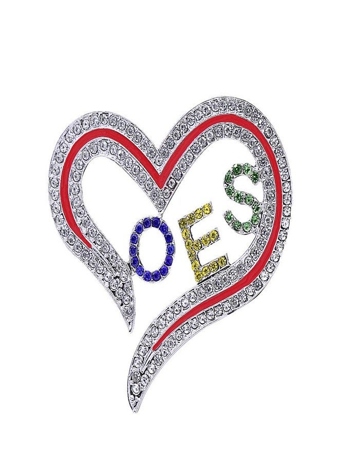 HUSURU Greek Order Eastern Star Pin Social Members Heart OES Brooch Women Gifts Jewelry - Image 1